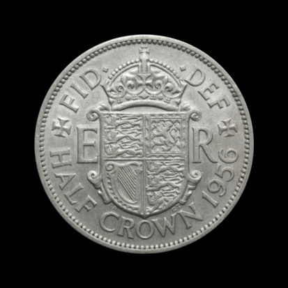 Swiss Confederation money coin 5 Francs isolated on black background, 1996 year.