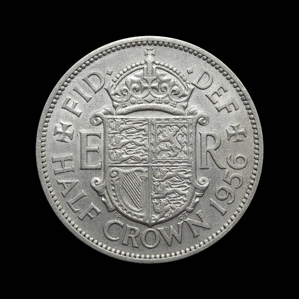 Old English currency - Half Crown stock photo