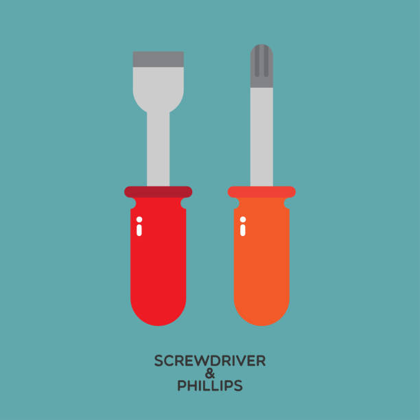 드라이버 및 필립스 - screwdriver isolated phillips work tool stock illustrations