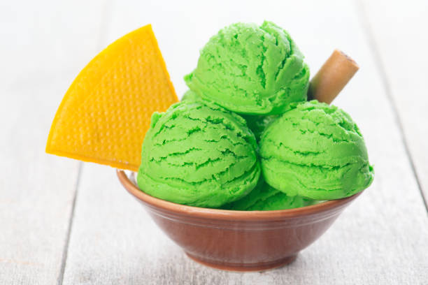 istock Honeydew ice cream in bowl 923603024