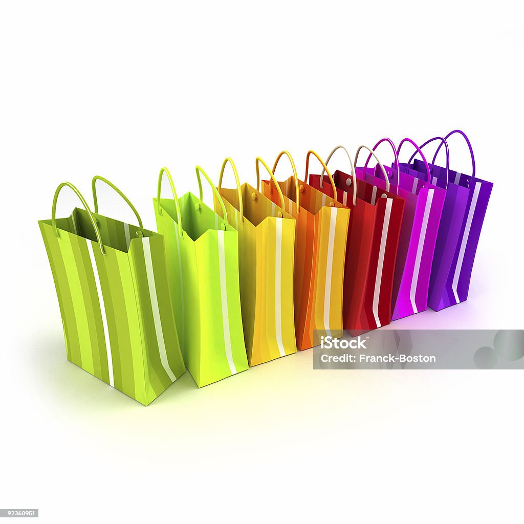 Colorful shopping line  Bag Stock Photo