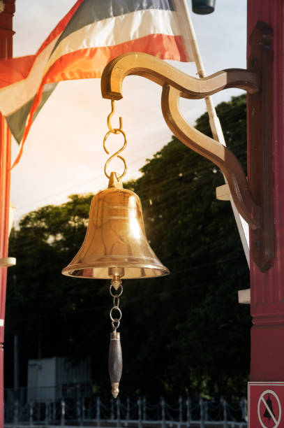 istock Bell hanging for hitting signal a train at the railway station. 923610604