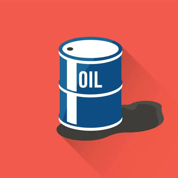 Vector illustration of Oil Barrell Flat Icon