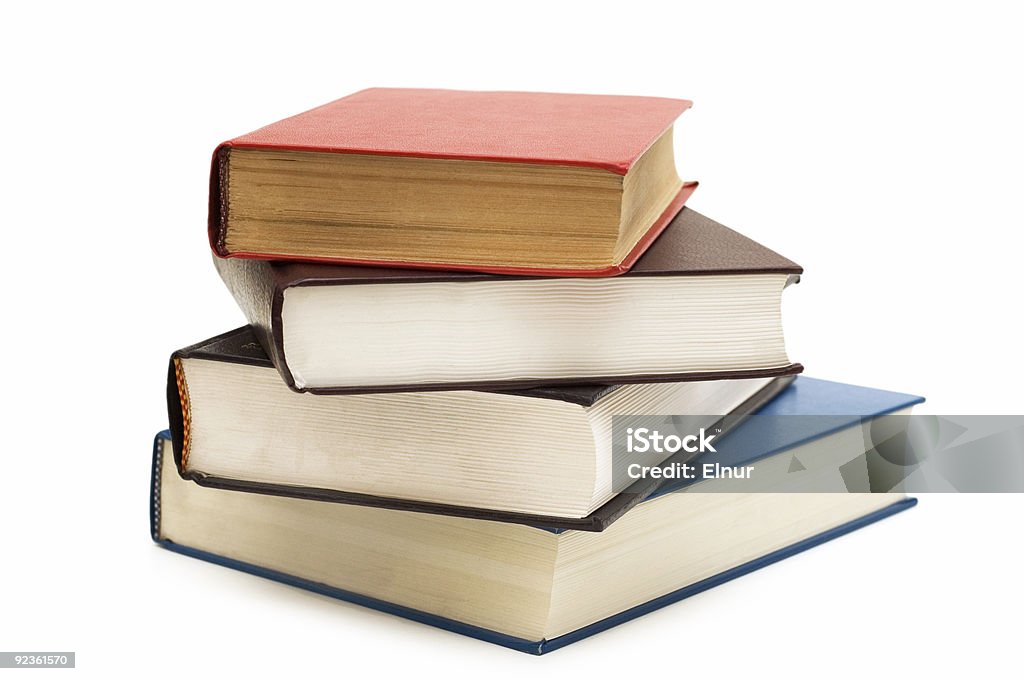 Four books isolated on the white background  Blank Stock Photo