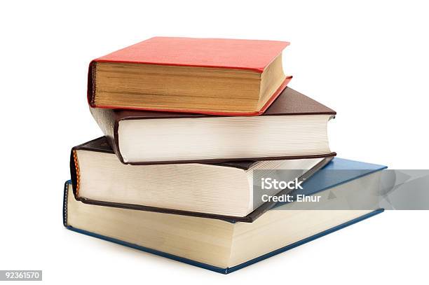 Four Books Isolated On The White Background Stock Photo - Download Image Now - Blank, Book, Book Cover