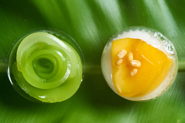 Thai dessert, green layer sweet cakes (Kanom Chan)Thai dessert, green layer sweet cakes (Kanom Chan)
