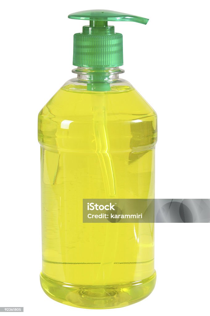 Soap or gel bottle. Clipping path.  Blank Stock Photo