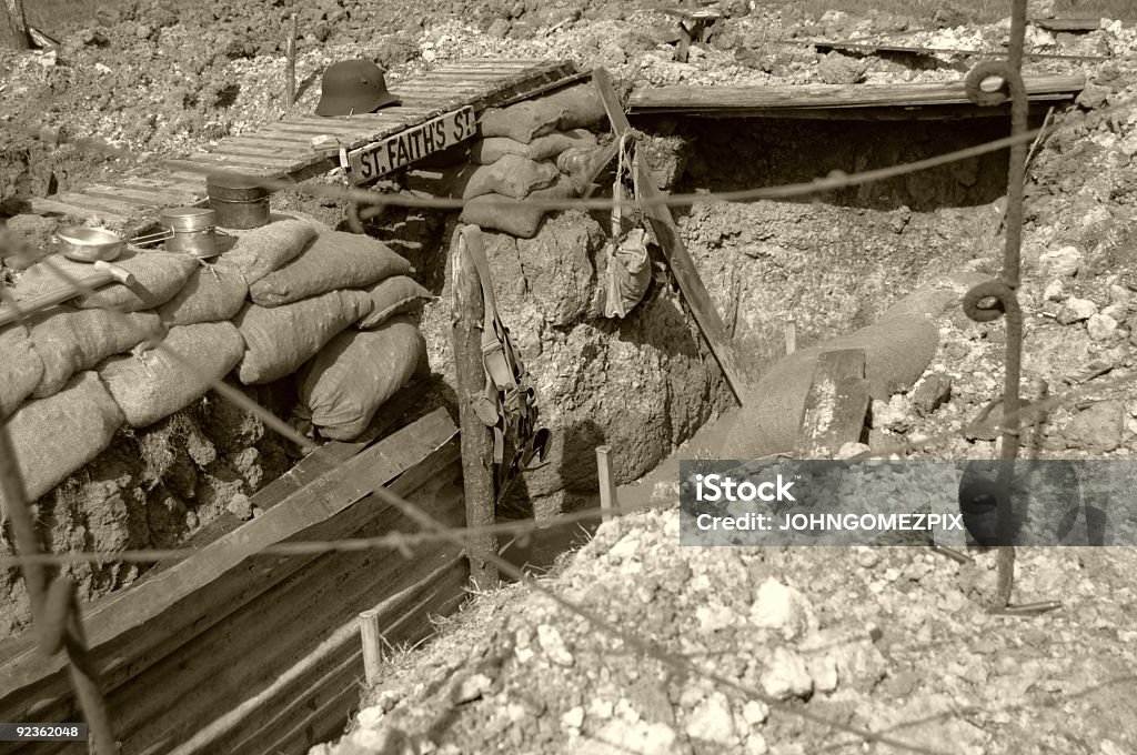 Battlefield Trench  World War I Stock Photo