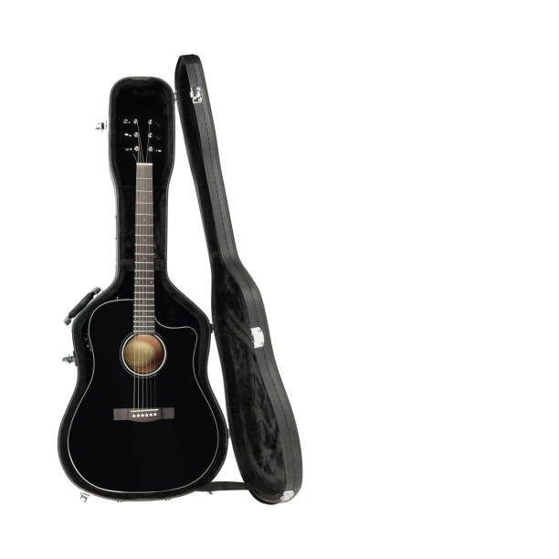 istock Musical instrument - Acoustic guitar hard case isolated white background 923622206