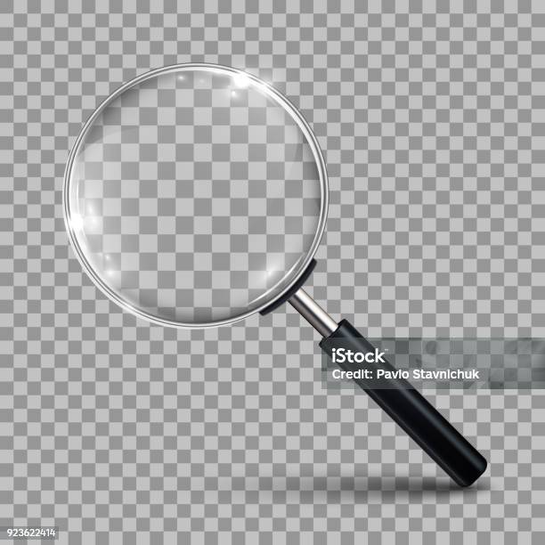 Magnifying Glass Vector Stock Illustration - Download Image Now - Magnifying Glass, Transparent, Cut Out