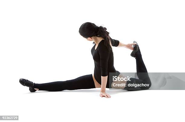 Instructor De Acondicionamiento Físico En Negro Leotardo Foto de stock y más banco de imágenes de Actividades y técnicas de relajación