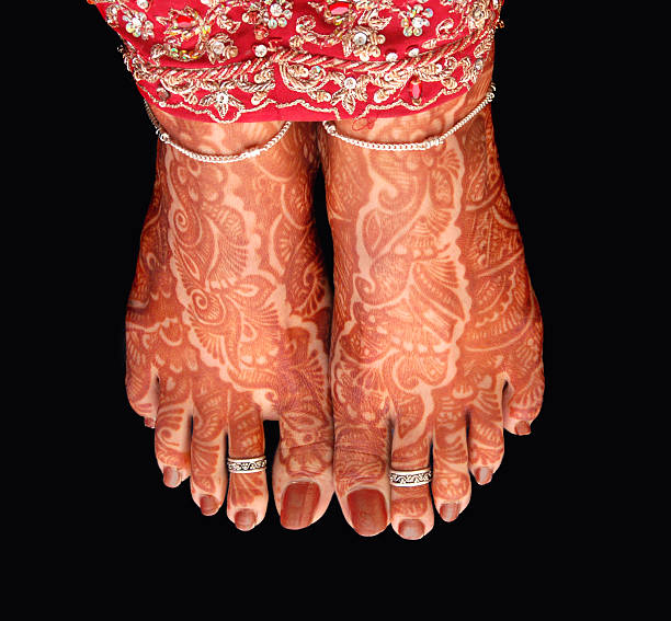 bride's feet stock photo