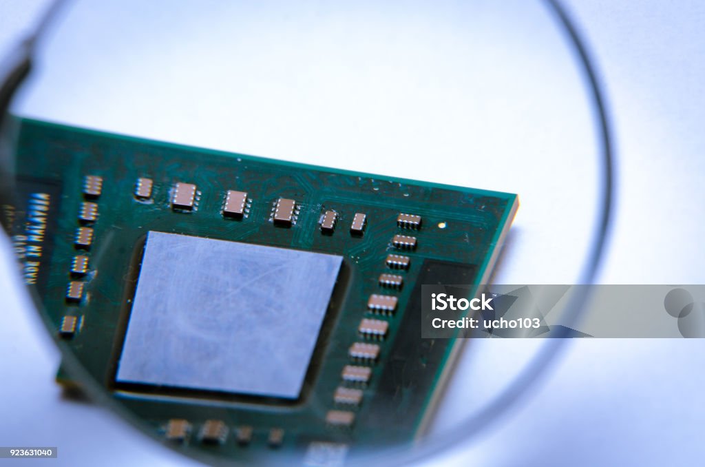 A Square Computer Processor Pulled From A Broken Computer The Processor ...