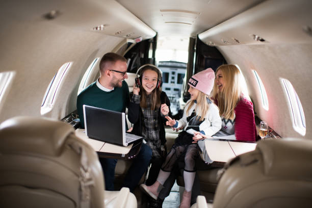 istock Family in the airplane 923633400