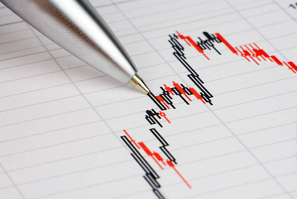 istock Pen showing diagram on financial report/magazine 92363426
