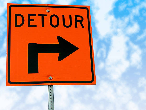 Detour traffic sign. Detour traffic sign. the end stock pictures, royalty-free photos & images