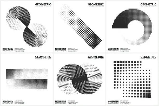 Vector illustration of Universal Halftone Geometric Shapes For Design
