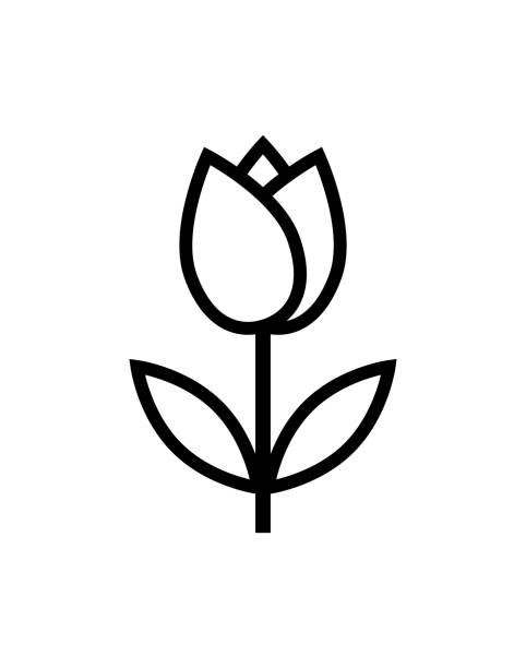 illustrazioni stock, clip art, cartoni animati e icone di tendenza di icona fiore tulipano - tulip