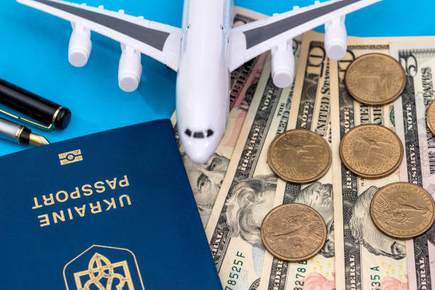 istock Travel concept - plane, money and passport 923645188