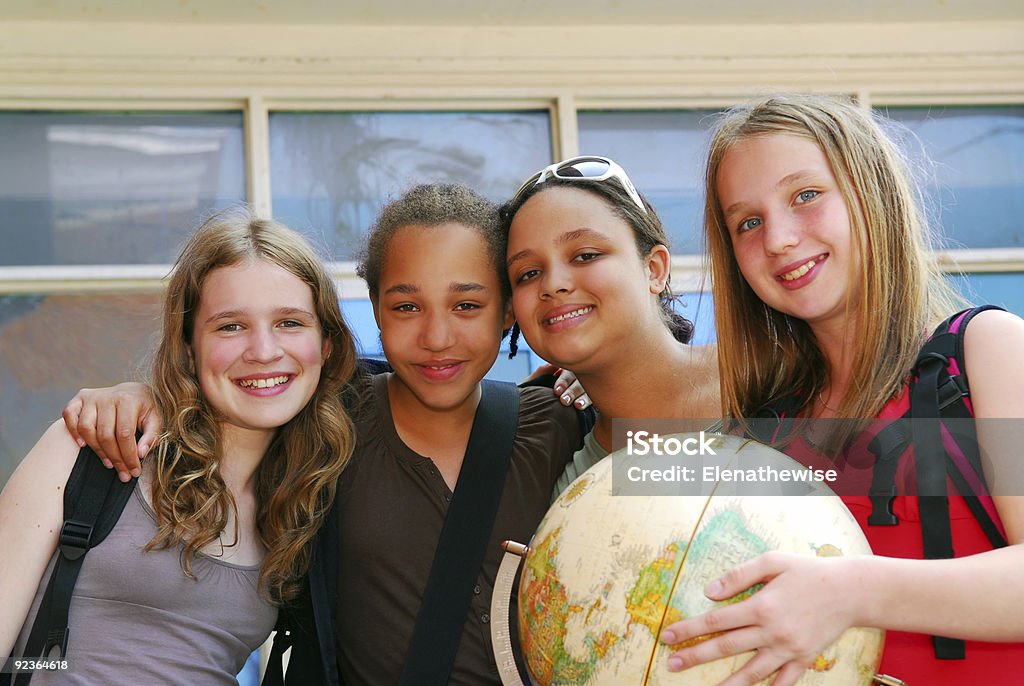 Escola as raparigas - Royalty-free Adolescente Foto de stock