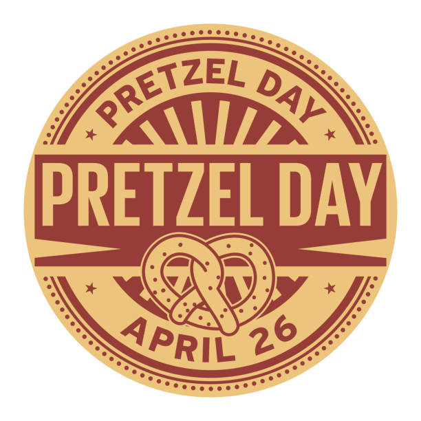 꽈 배기 날 스탬프 - pretzel stock illustrations