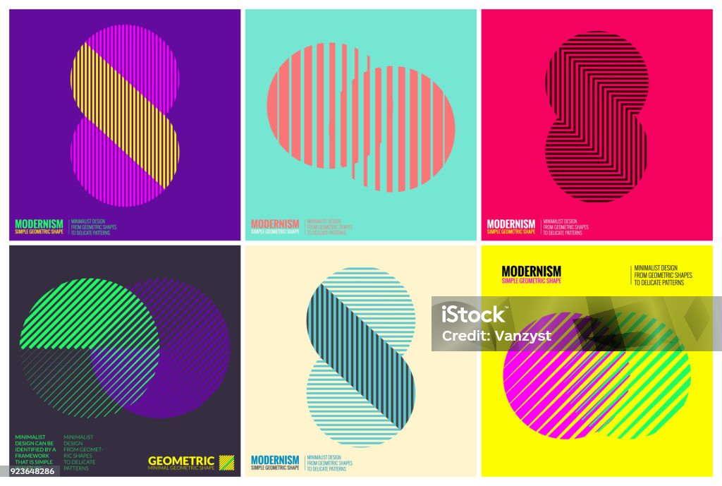 Simplicity Geometric Design Set Clean Lines and Forms Simplicity Geometric Design Set Clean Lines and Forms In multi colors and gradient Circle stock vector