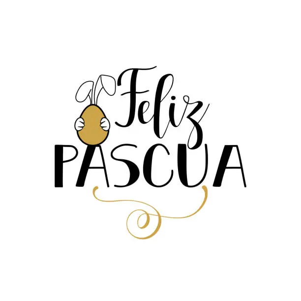 Vector illustration of Feliz Pascua. Lettering. Translation from Spanish: Happy Easter