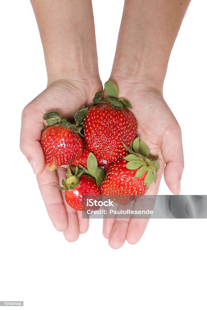 Strawberries in the hand  Color Image Stock Photo