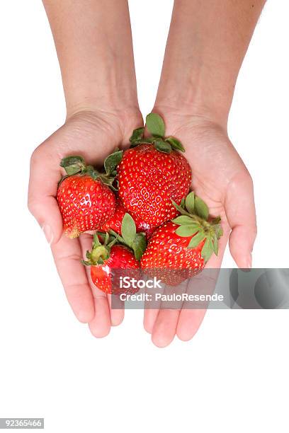 Strawberries In The Hand Stock Photo - Download Image Now - Color Image, Concepts, Cut Out