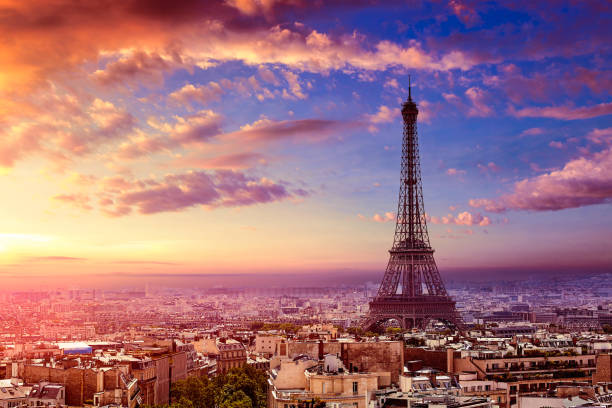 istock Paris Eiffel tower and skyline aerial France 923657088