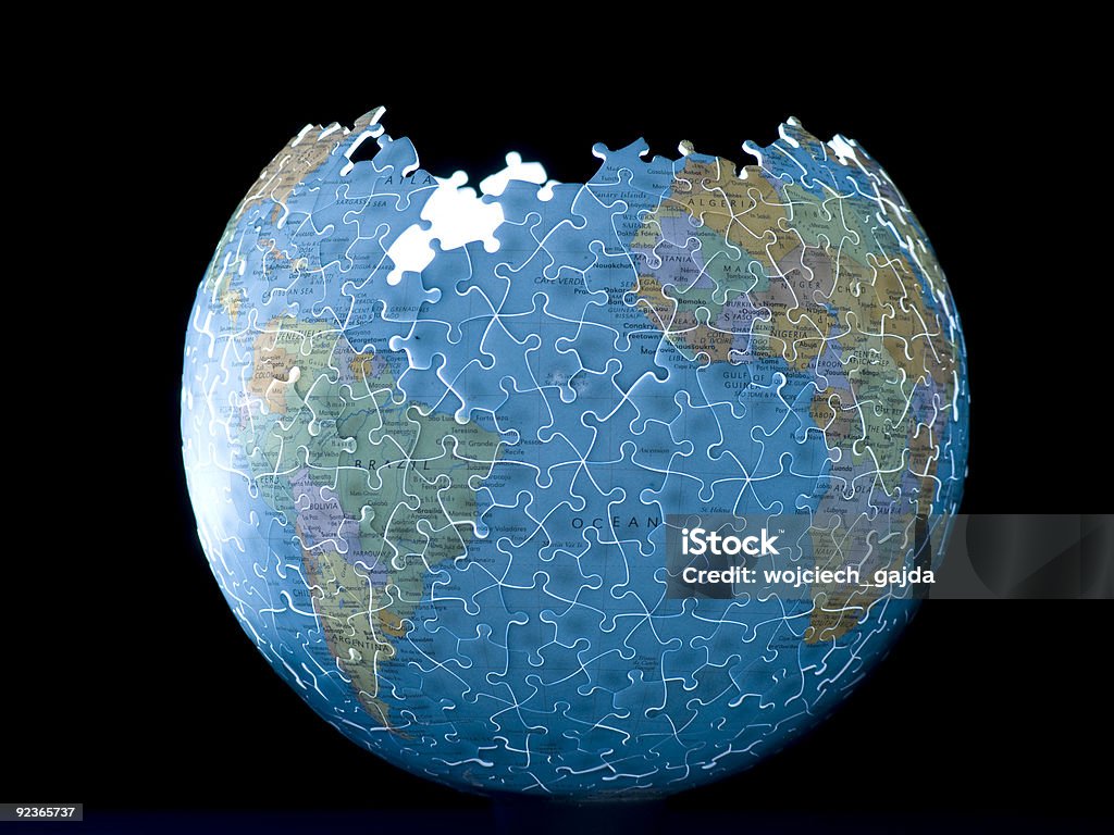 Puzzle Earth Planet  Globe - Navigational Equipment Stock Photo