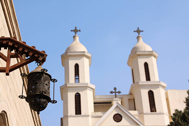 istock Gas lantern in front of coptic church 92365855