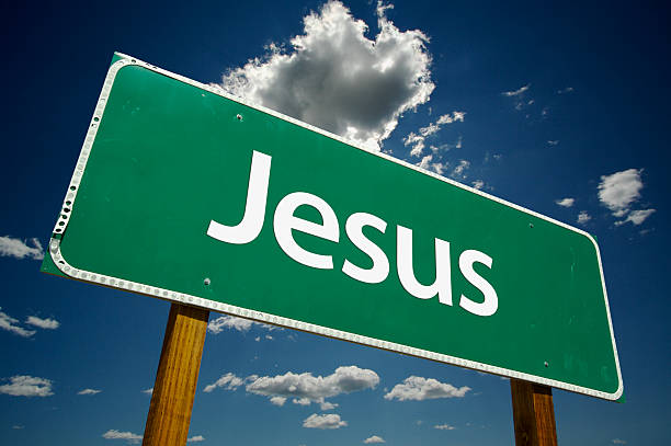 istock Jesus Green Road Sign 92366573