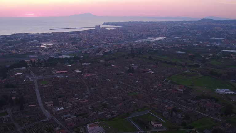 Aerial View Of Ruins Of Pompei, Italy