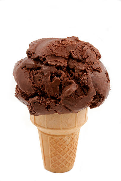 istock An ice cream cone filled with chocolate ice cream 92366709