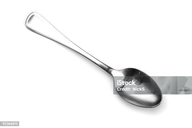 Isolated Spoon Shining On White Stock Photo - Download Image Now - Spoon, Cut Out, White Background