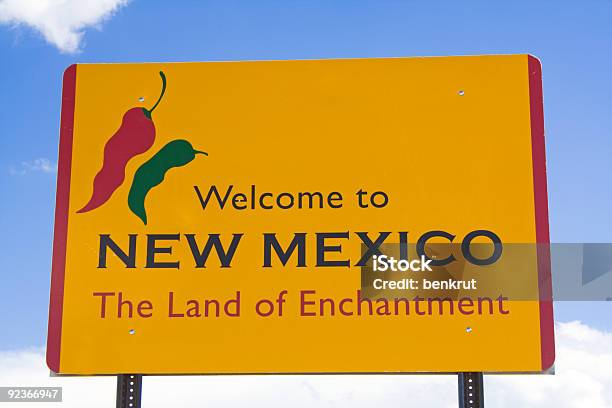 Wecome To New Mexico Sign Stock Photo - Download Image Now - New Mexico, Welcome Sign, Road Sign