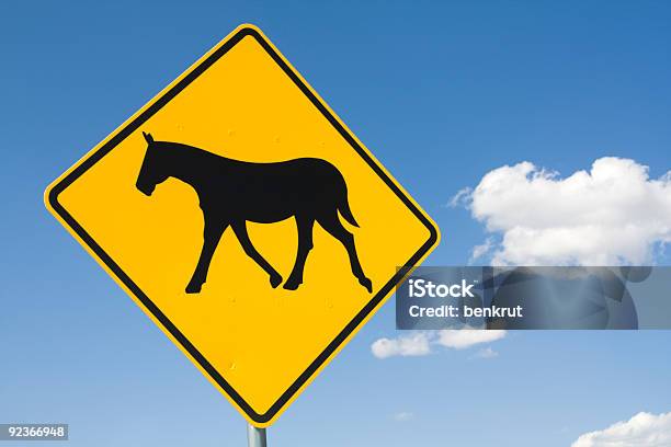 Be Careful Horses On The Road Stock Photo - Download Image Now - Horse, New Mexico, Road Sign