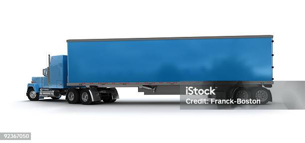 ブルーの予告編トラック貨物コンテナ - トラックのストックフォトや画像を多数ご用意 - トラック, 防水シート, 3D