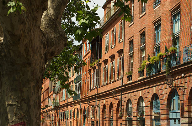 istock Row of brick fronts in a street 92367112