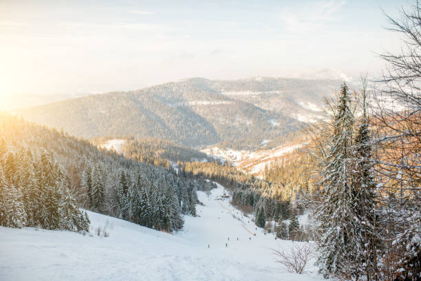 istock Ski slope on the Carpathian mountains 923677690