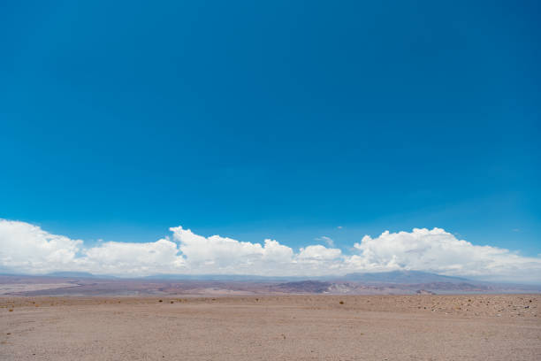 The vast sky is bright beautiful white clouds and mountain of the new morning.