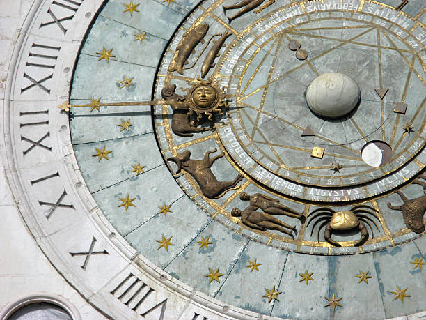 istock The face of a zodiacal wall clock in stone 92368389