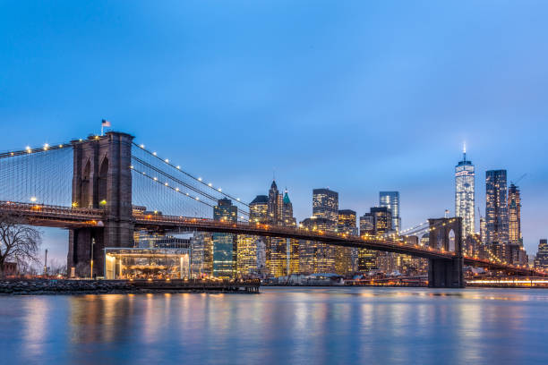 istock Brooklyn bridge at dusk, New York City. 923685798