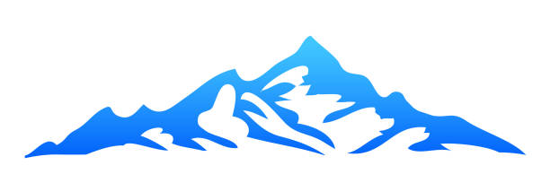 illustrations, cliparts, dessins animés et icônes de montagne de la silhouette sur fond blanc – stock vector - mountain mountain peak mountain climbing switzerland
