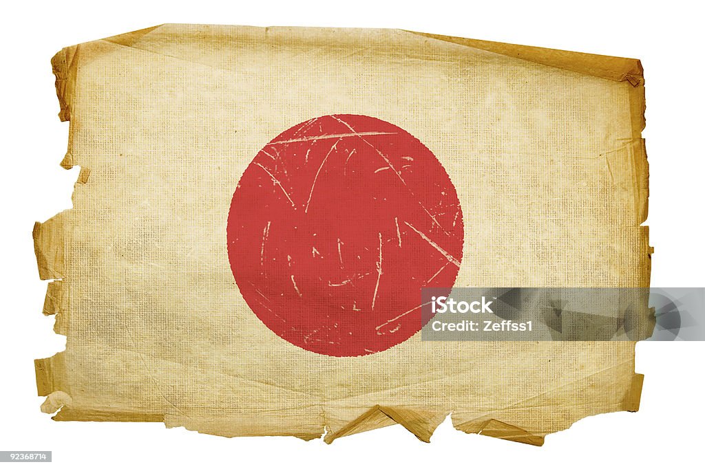 Bandera de Japón edad, aislado sobre fondo blanco. - Foto de stock de Bandera libre de derechos