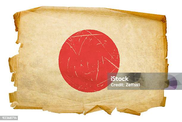 Bandera De Japón Edad Aislado Sobre Fondo Blanco Foto de stock y más banco de imágenes de Bandera - Bandera, Bandera japonesa, Blanco - Color