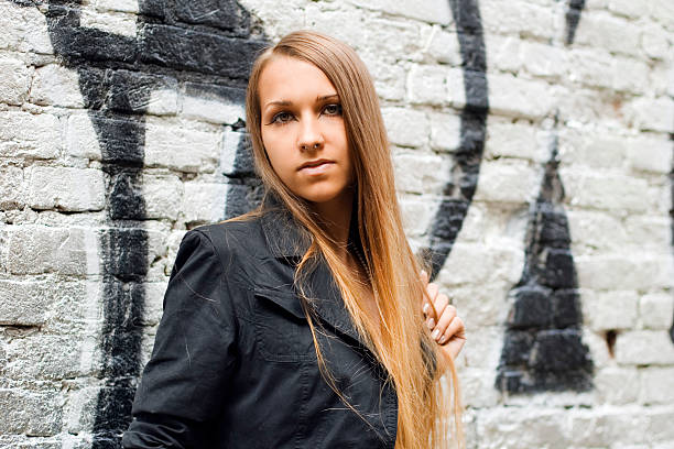 portrait of a young  girl stock photo