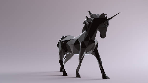 Black Unicorn made out of triangles