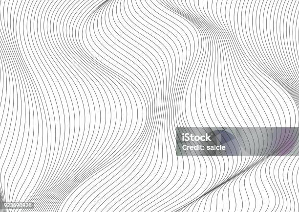 Abstract Grey Curved Waves Refraction Vector Background Stock Illustration - Download Image Now